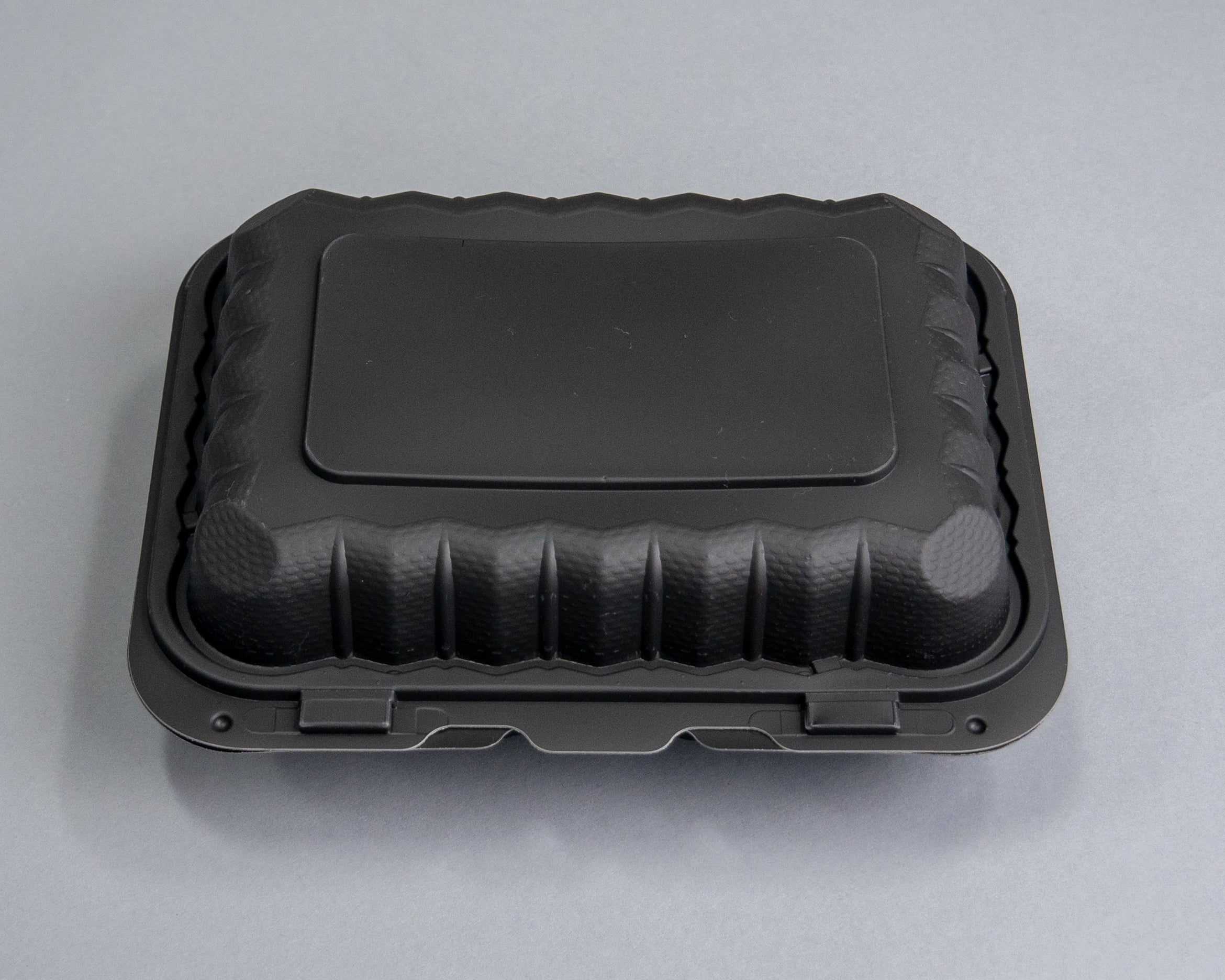 Ecopax Pebble Box Black 1-Compartment Hinged Container 8.13" x 6.5" x 2.63" (PP203-BK) - 300 Count (OOS)