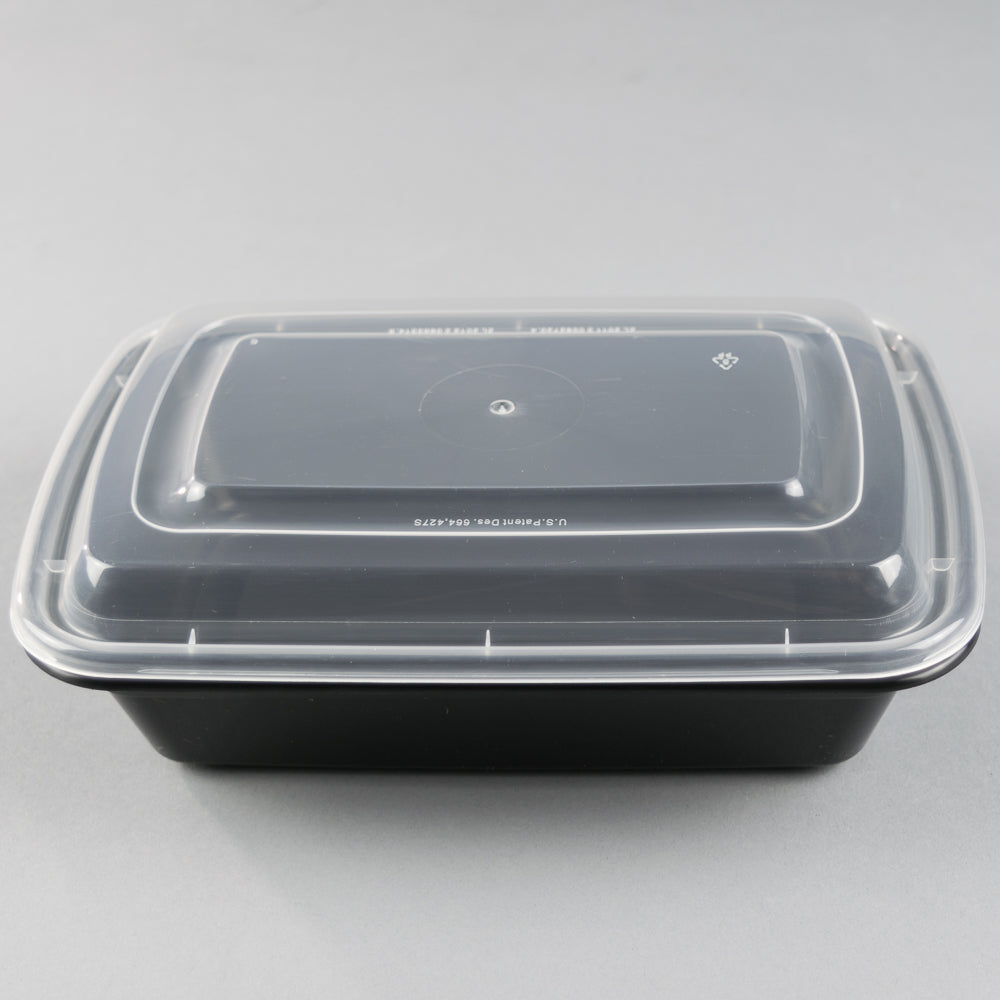 Vital International Solutions Rectangle Container and Lid, 38 oz, 150 ct