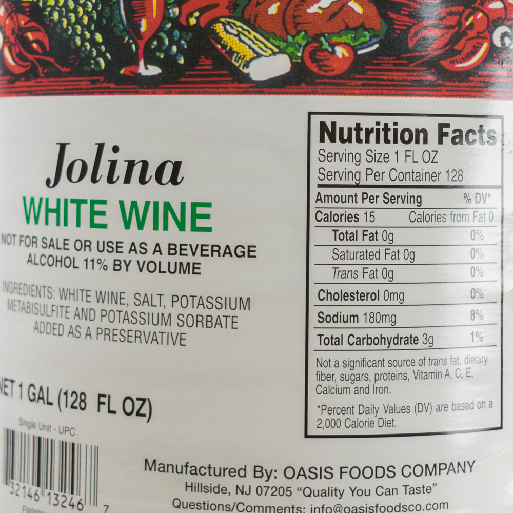 Jolina Cooking White Wine 1 Gallon - 4/Case
