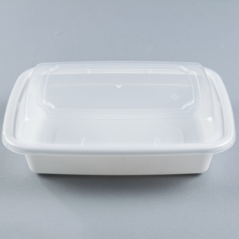 12oz White Microwavable Food Storage Rectangular Container with Lids –  EcoQuality Store