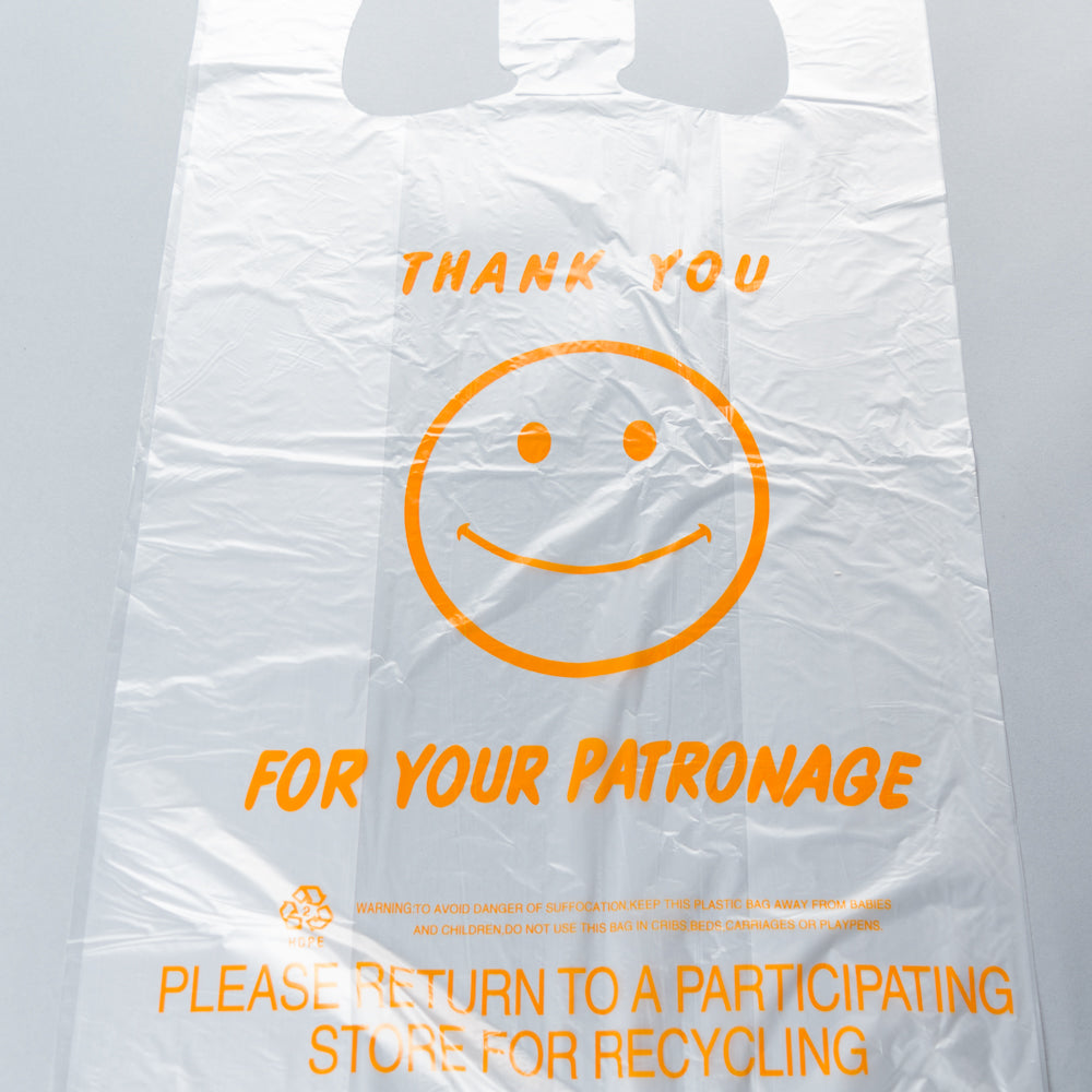 1/6 Clear Plastic Bags 12" x 7" x 22.5" - Thank You For Your Patronage