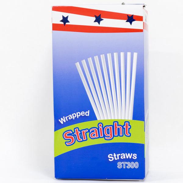 YS Plastic Straws 7 3/4" Individually Wrapped - 300/Case