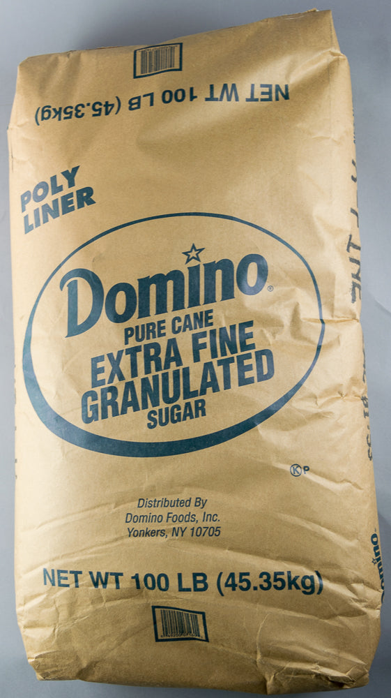 Domino Pure Cane Extra Fine Granulated Sugar - 100 lb