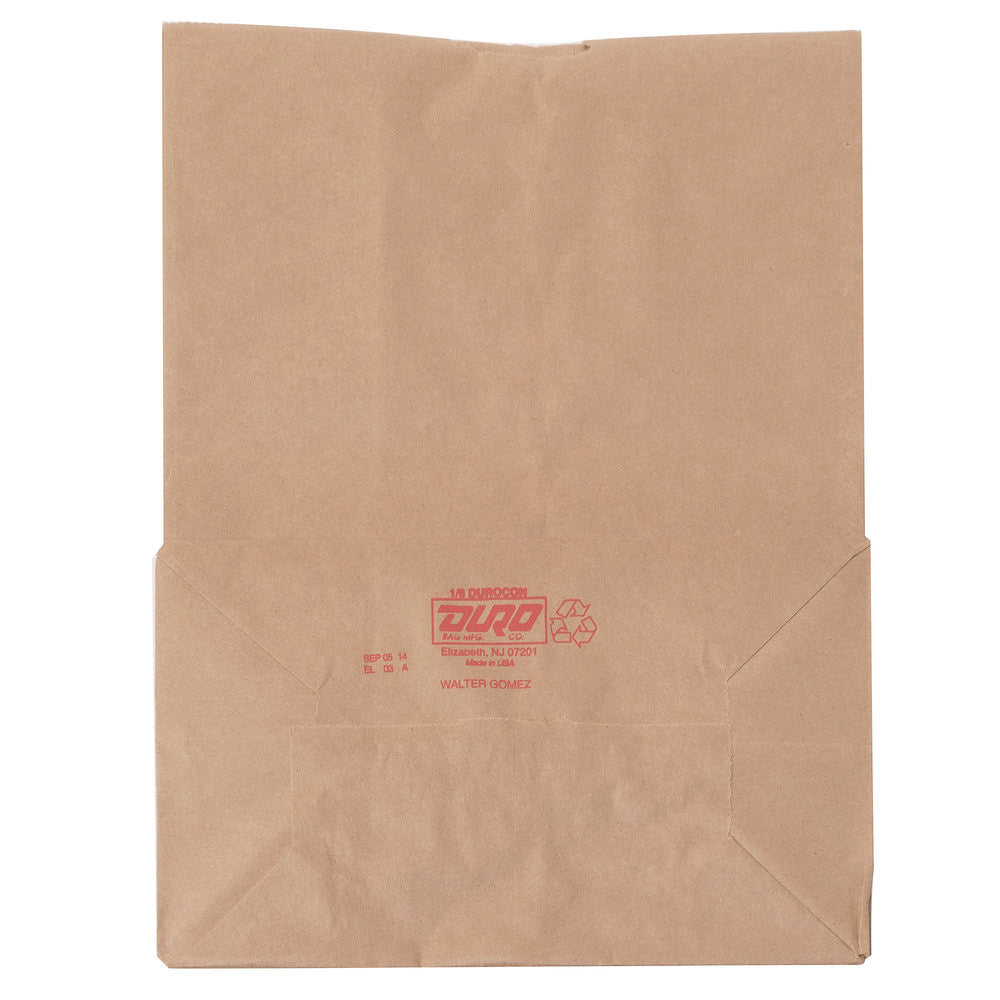 Duro 1/8 Kraft Brown Paper Shorty Barrel Bag - 500/Bundle