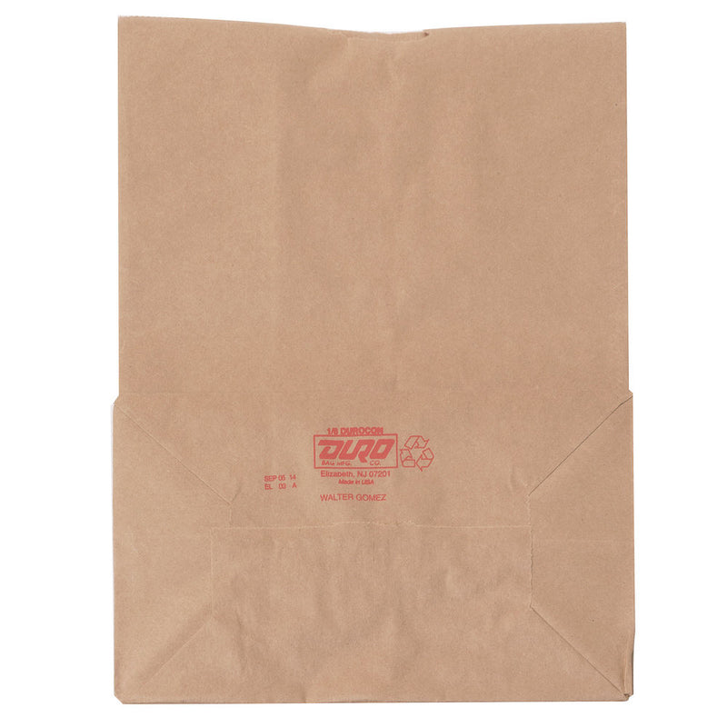 Duro 1/8 Kraft Brown Paper Shorty Barrel Bag - 500/Bundle