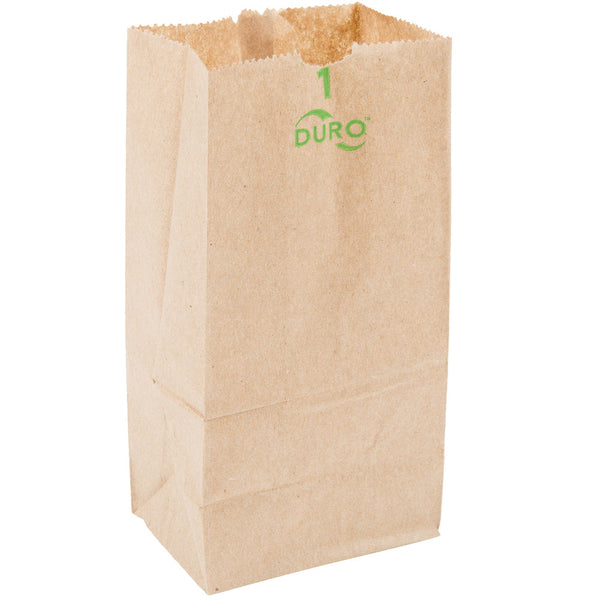 Duro 1 lb. Kraft Brown Paper Bag - 500/Bundle