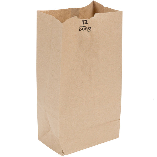 Duro 12 lb. Kraft Brown Paper Bag - 500/Bundle