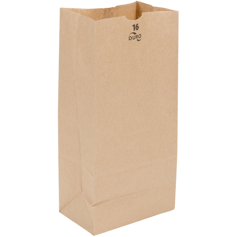 Duro 16 lb. Kraft Brown Paper Bag - 500/Bundle