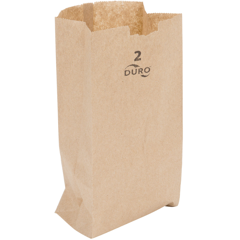 Duro 2 lb. Kraft Brown Paper Bag - 500/Bundle