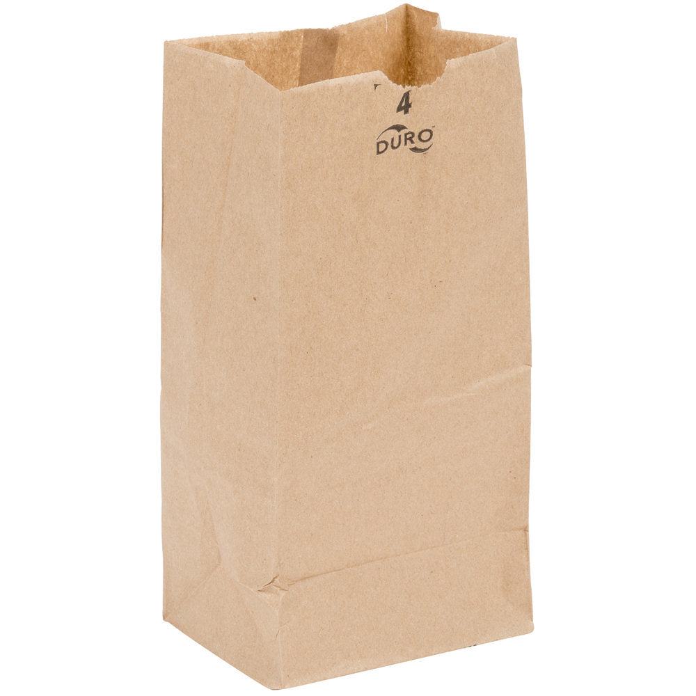 Duro 4 lb. Kraft Brown Paper Bag - 500/Bundle