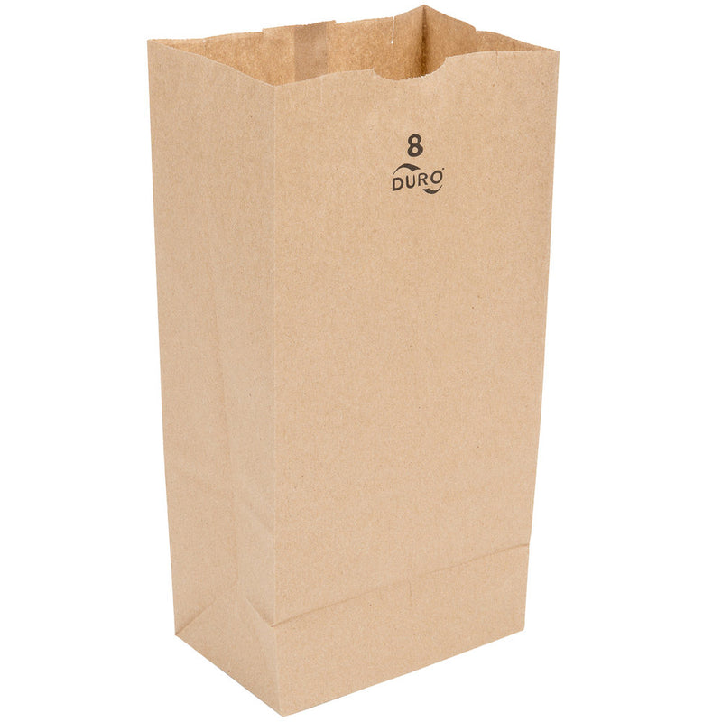 Duro 8 lb. Kraft Brown Paper Bag - 500/Bundle