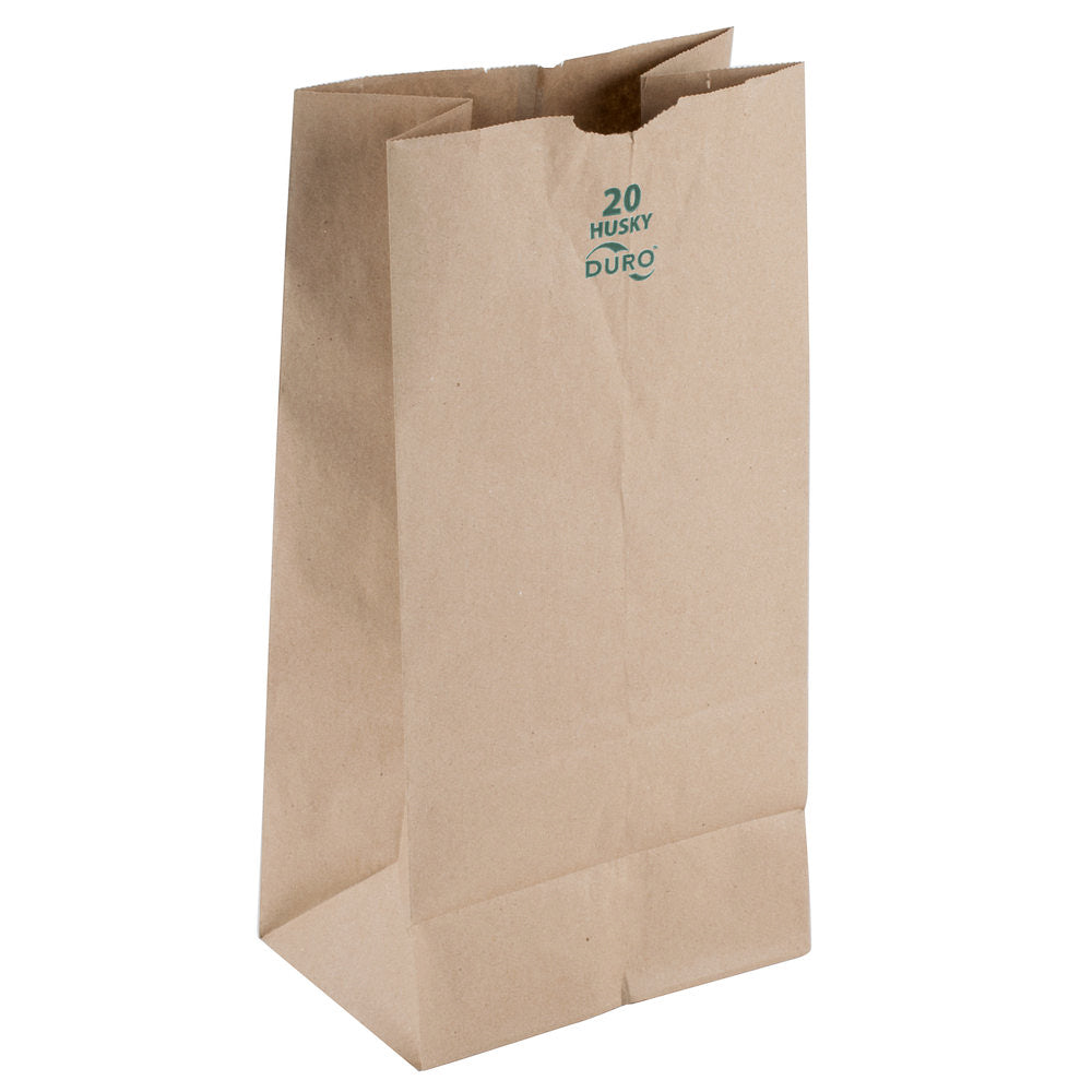 Duro 20 lb. Kraft Husky Heavy Duty Brown Paper Bag - 500/Bundle