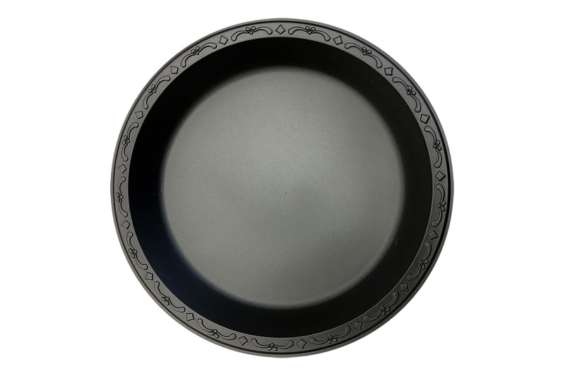Ecopax Pebble Plate Black 1-Compartment 9 inch (PP091-BK) - 400 Count