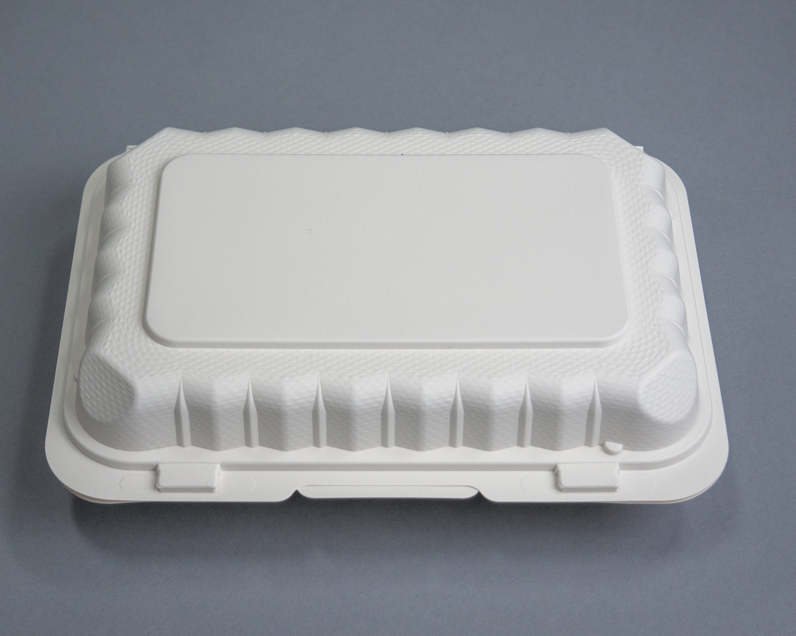 Ecopax Pebble Box White 1-Compartment Hinged Container 9.25