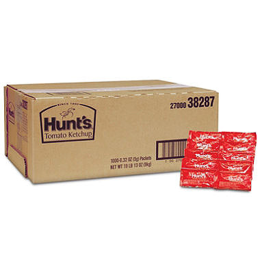 Hunt's Tomato Ketchup Packets 9 Grams - 1000/Case