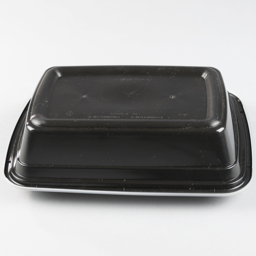 YS Black Rectangular Container 38 oz - 150/Case