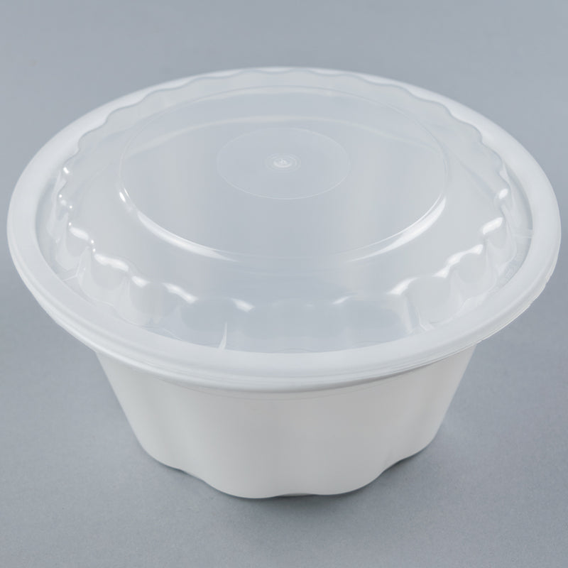 32 oz. Clear Plastic Soup/Food Containers w/Lids Combo (Microwaveable) - 24  Sets