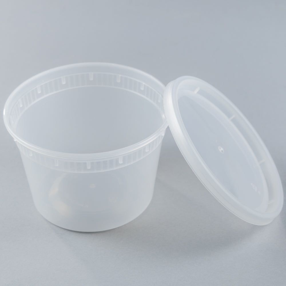 YS 16 oz. Translucent Plastic Deli Container with Lid - 240 Count