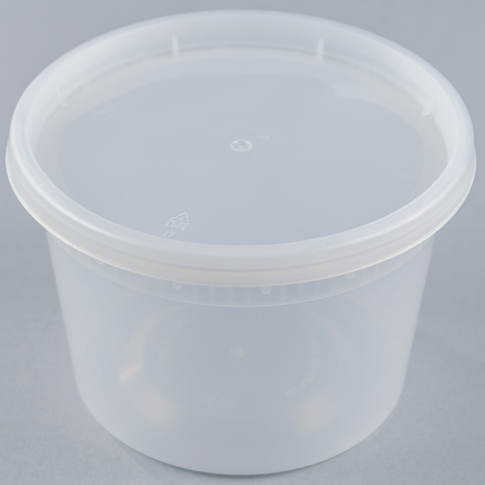 YS 16 oz. Translucent Plastic Deli Container with Lid - 240 Count