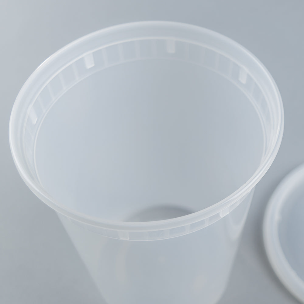 YS 32 oz. Translucent Plastic Deli Container with Lid - 240 Count