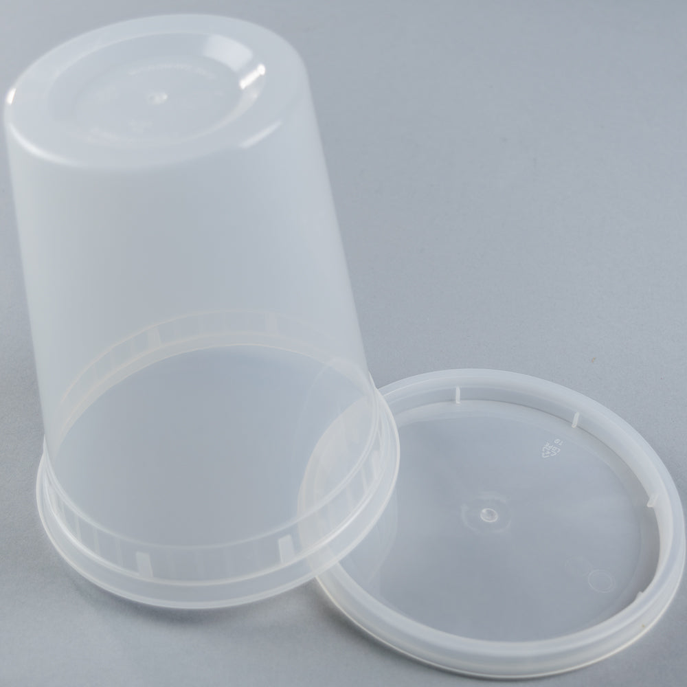 YS 32 oz. Translucent Plastic Deli Container with Lid - 240 Count