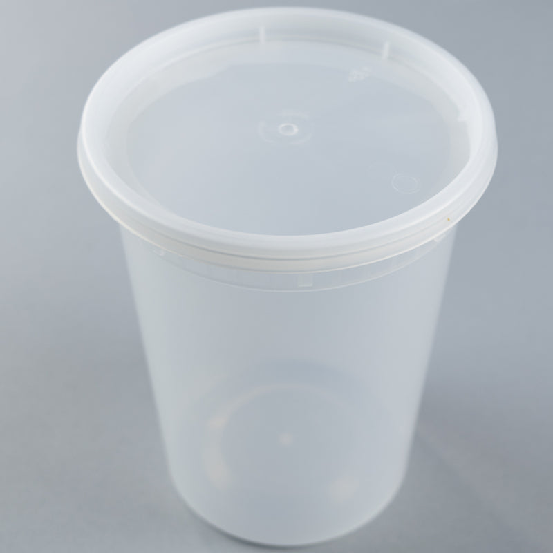 YS 32 oz. Translucent Plastic Deli Container with Lid - 240 Count